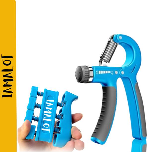 iamalot Combo (Pack of 2) Adjustable Counter Hand Grip With Dolphin Finger Exercisers Fitness Accessory Kit Kit
