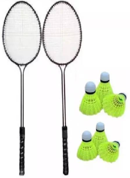 Monika Sports 2 PC Badminton Set With 6 Pc Nylon Shuttle Cock Badminton Kit