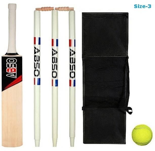 abso Super Shot Junior Wooden Cricket Kit for Age Group 8 Years Cricket Kit