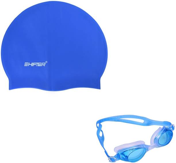 शिफ्टर SWIMMING GOGGLE, SWIMMING CAP COMBO KIT SET,PREMIUM SILICONE ANTI SLIP CAP स्विमिंग किट