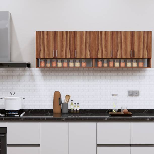 Flipkart Perfect Homes Space-Saving Wall Hanging 6 Doors Cupboard Organizer with 6 Shelves,French Cleat Engineered Wood Kitchen Cabinet
