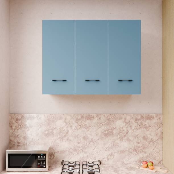 FunTree 3 Door Multipurpose Wall Mount Cabinet with Adjustable Shelf for Kitchen Office Engineered Wood Kitchen Cabinet