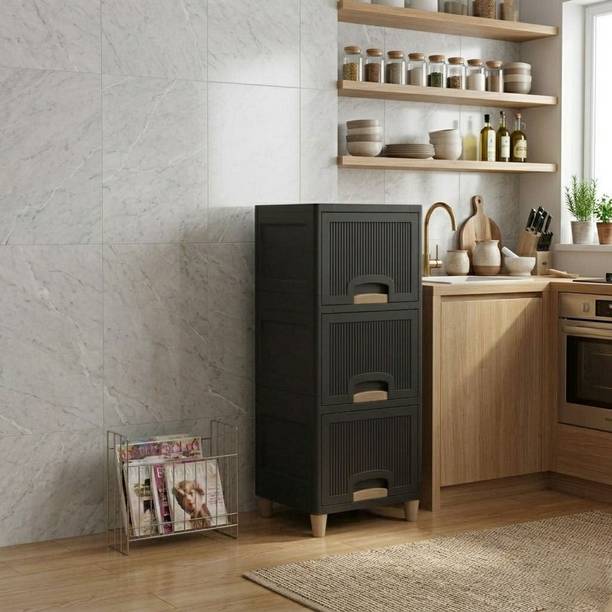 GROTHEORY Smart Multi-Layer Storage Cabinet And Drawer for Kitchen Essentials Plastic Kitchen Cabinet