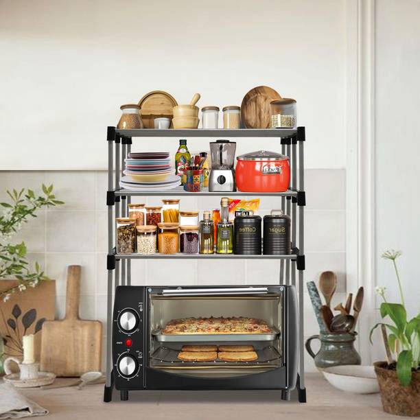 POWEREST Microwave Stand Metal Kitchen Cabinet