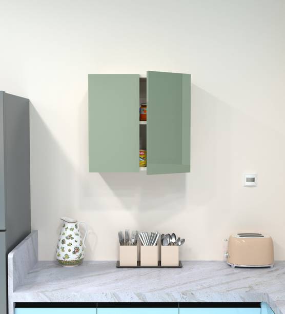 SPECIALITY PANELS 2 Door Mirror Glossy triple layered UV resistant handless shutter, French cleat Engineered Wood Crockery Cabinet