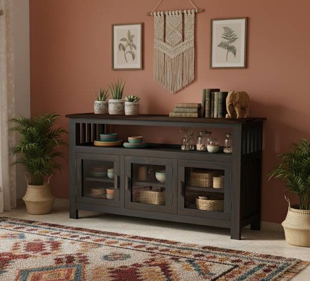 Angel Furniture Three Door Solid Wood Crockery Cabinet