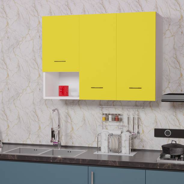 Divysa 3 Door Multipurpose Wall Mount Cabinet with Adjustable Shelf for Home & Kitchen Engineered Wood Kitchen Cabinet