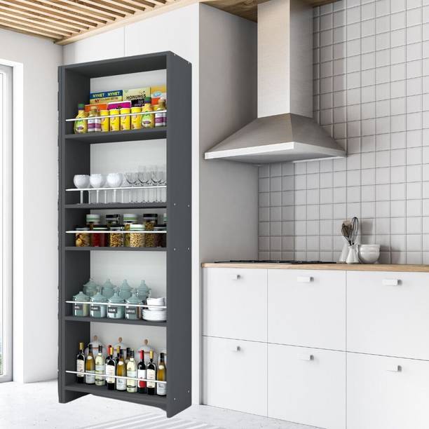 SPECIALITY PANELS Free Standing Tall units with 5 Open Shelves & Termites Resistance Engineered Wood Kitchen Cabinet