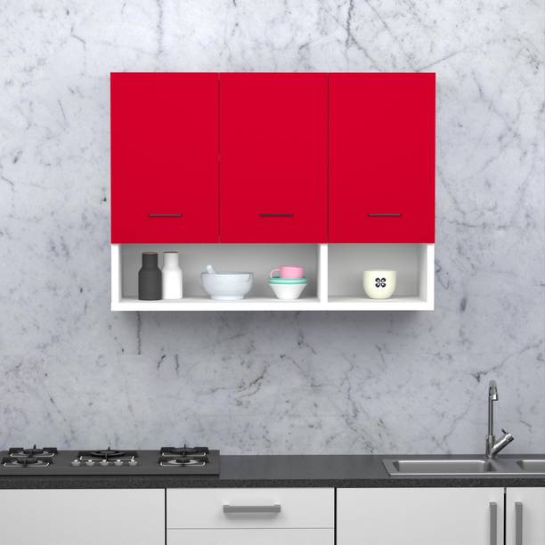 Divysa 3 Door Multipurpose Wall Mount Cabinet with Adjustable Shelf for Home & Kitchen Engineered Wood Kitchen Cabinet