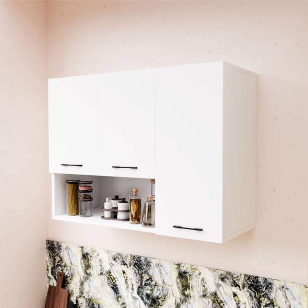 FunTree 3 Door Multipurpose Wall Mount Cabinet with Adjustable Shelf for Home & Kitchen Engineered Wood Kitchen Cabinet