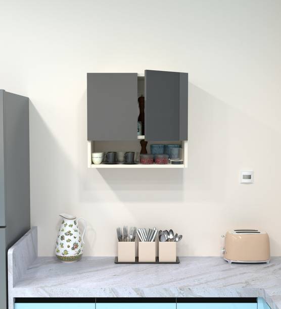 SPECIALITY PANELS 2 Door Mirror glossy triple layer UV resistant handless shutter, Organizer Shelf Engineered Wood Crockery Cabinet