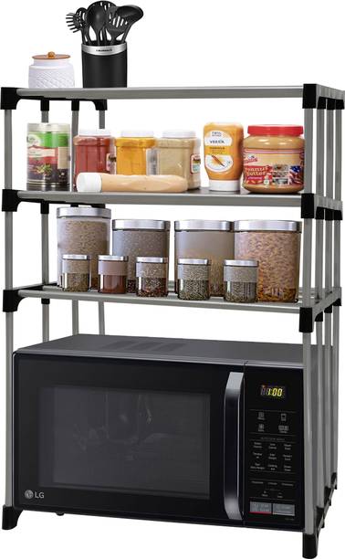 KOnline Collapsible Microwave Oven Stand, 3 Shelves, Metal Kitchen Cabinet