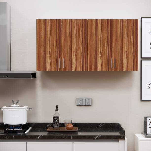 Flipkart Perfect Homes Space-Saving Wall Hanging 4 Doors Cupboard Organizer with 4 Shelves,French Cleat Engineered Wood Kitchen Cabinet