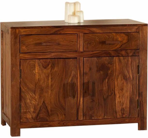 Shagun Arts Solid Sheesham Wood Side Board With 2 Drawer & Shelves For Living Room, Kitchen. Solid Wood Crockery Cabinet
