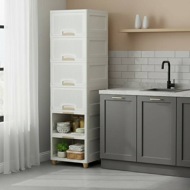 GROTHEORY Durable Plastic Beats Plywood Shelves Humidity Coastal Areas Plastic Kitchen Cabinet