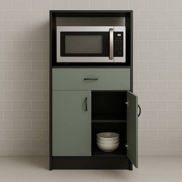 Home Full Ashley Wenge with Grey Engineered Wood Kitchen Cabinet