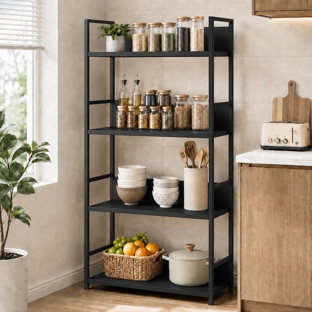 Lukzer 4-Tier Multipurpose Kitchen Organizer Rack (MMR-001) Metal Kitchen Cabinet