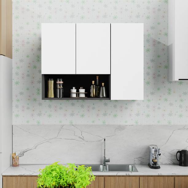 Divysa 3 Door Kitchen Wall Cabinet | Modular Wall Mounted Storage Cupboard with Shelves Engineered Wood Kitchen Cabinet