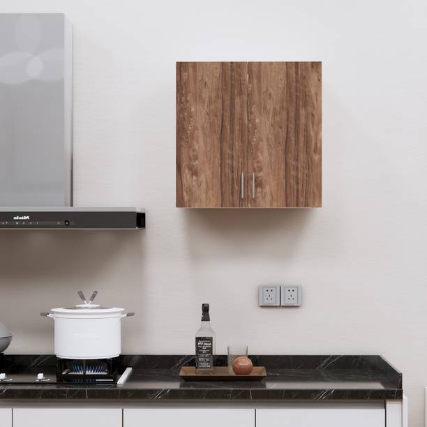 Flipkart Perfect Homes Space-Saving Wall Hanging 2 Doors Cupboard with 2 Shelves, French Cleat Engineered Wood Kitchen Cabinet