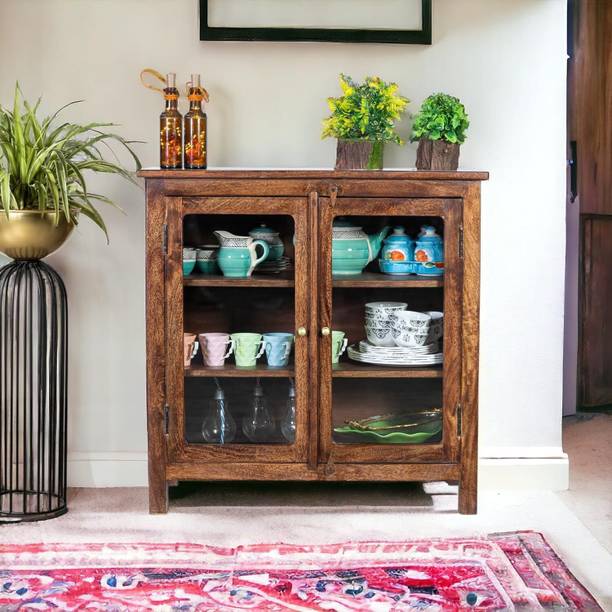 kraft bazaar Solid Wood Crockery Cabinet