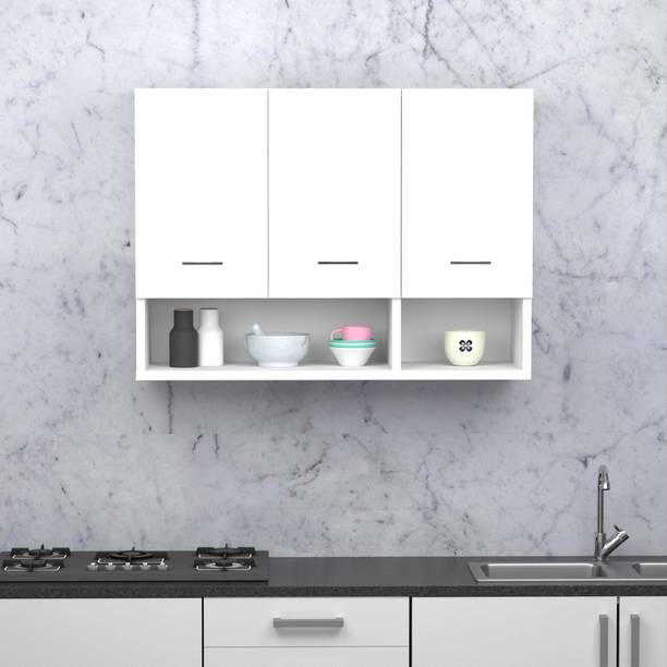 Divysa 3 Door Multipurpose Wall Mount Cabinet with Adjustable Shelf for Home & Kitchen Engineered Wood Kitchen Cabinet
