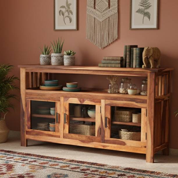 Angel Furniture Three Door Solid Wood Crockery Cabinet