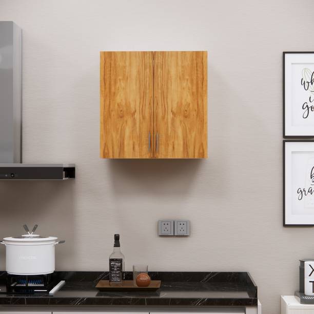 BLACKWOODS Space-Saving Wall Hanging 2 Doors Cupboard with 2 Shelves, French Cleat Engineered Wood Kitchen Cabinet