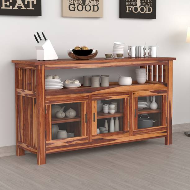 Angel Furniture Three Door Solid Wood Crockery Cabinet