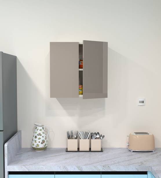 SPECIALITY PANELS 2 Door Mirror Glossy triple layered UV resistant handless shutter, French cleat Engineered Wood Crockery Cabinet