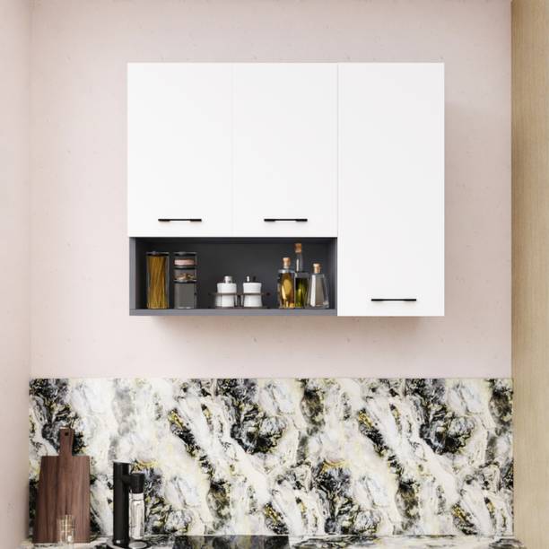 Divysa 3 Door Multipurpose Wall Mount Cabinet with Adjustable Shelf for Home & Kitchen Engineered Wood Kitchen Cabinet