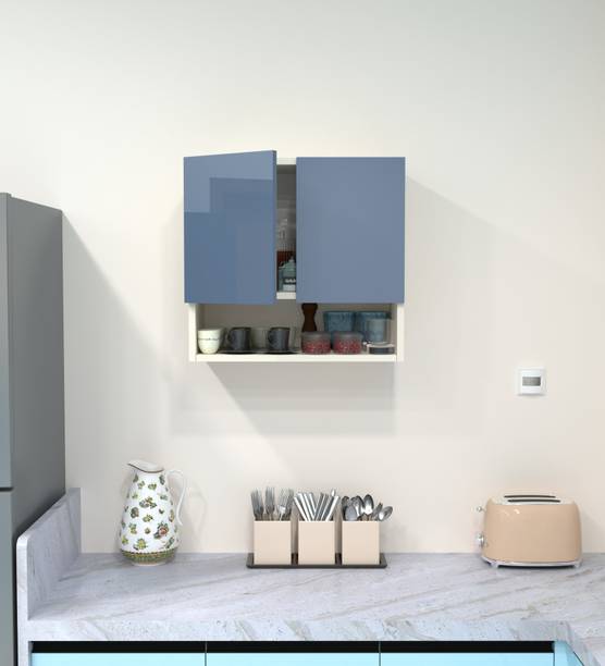 SPECIALITY PANELS 2 Door Mirror glossy triple layer UV resistant handless shutter, Organizer Shelf Engineered Wood Crockery Cabinet