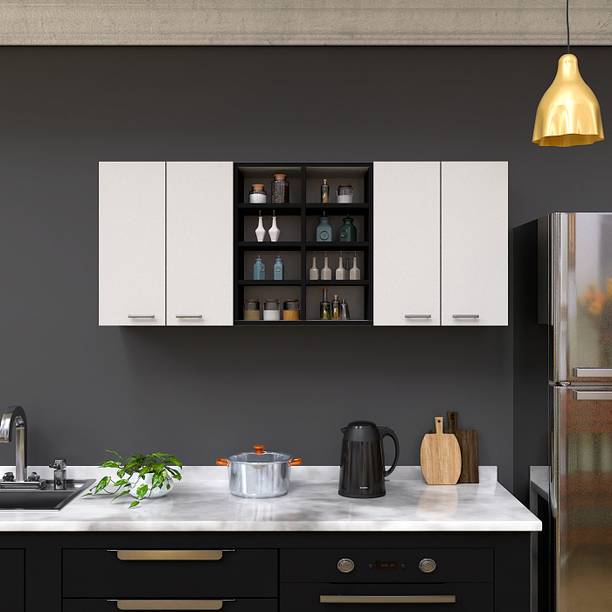 Spyder Craft 4 Door Matte Finish Victoria Kitchen Cabinet for Living Room Office,Hall Engineered Wood Kitchen Cabinet