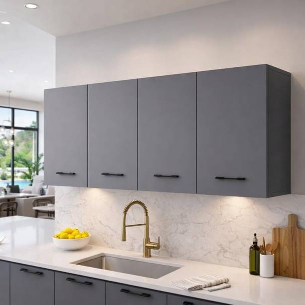 Ansicraft 4 Door Wall Mounted Kitchen Cabinet | Storage Cupboard & Crockery Unit Engineered Wood Kitchen Cabinet