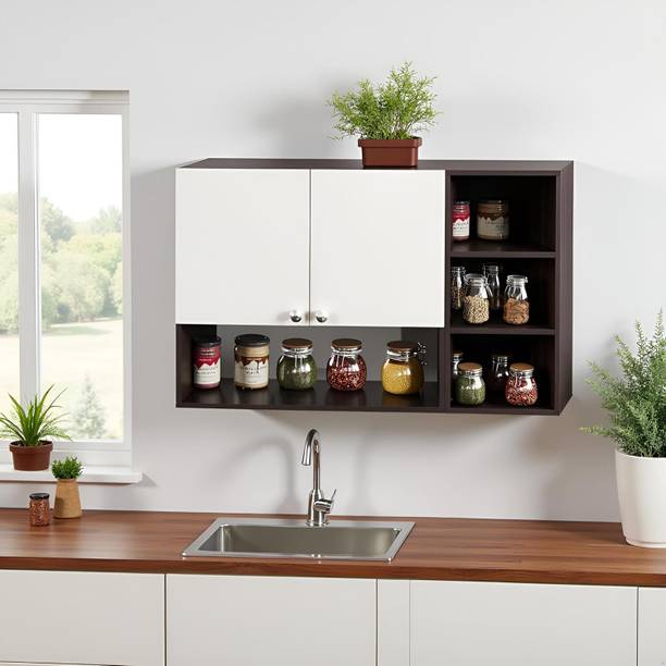 WOODWIDER Rozel Wall Mount / Hanging Crockery Cabinet Rack, Engineered Wood Kitchen Cabinet