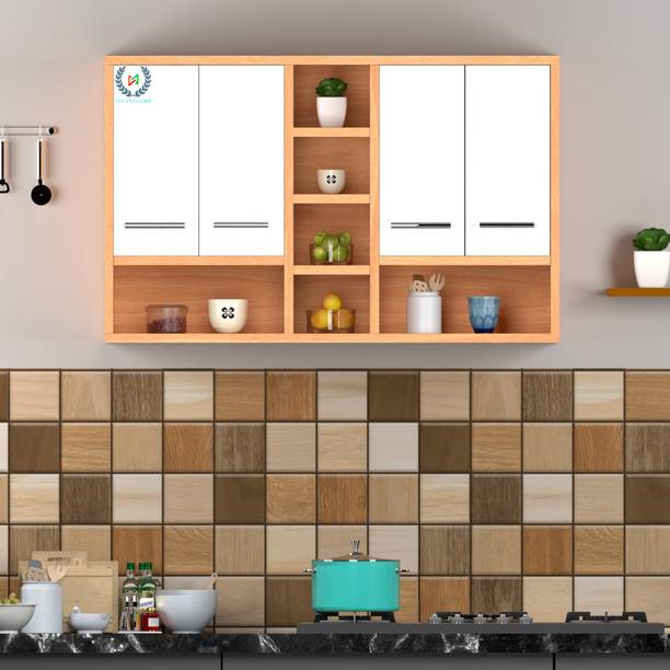 Divysa Kitchen Unit 4 Door Wall Mounted Kitchen Cabinet with Mid 3 Shelf for Kitchen Engineered Wood Kitchen Cabinet