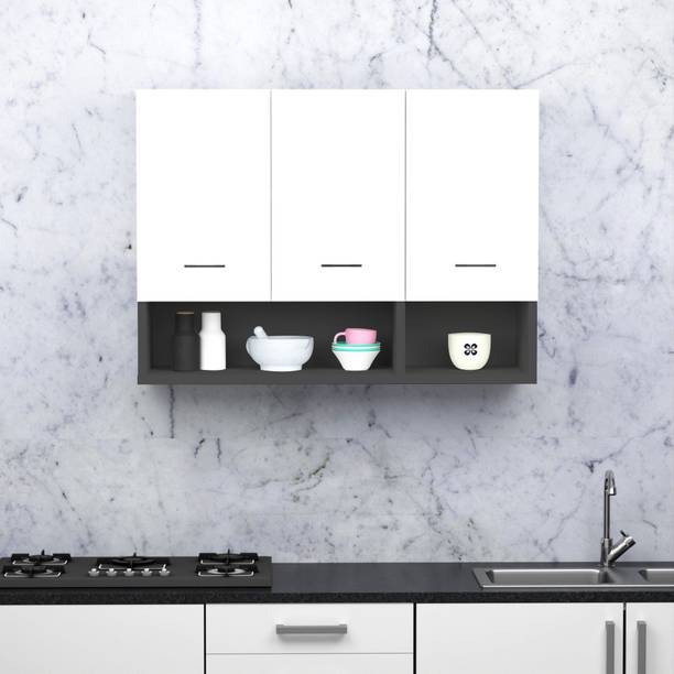 FunTree 3 Door Multipurpose Wall Mount Cabinet with Adjustable Shelf for Home & Kitchen Engineered Wood Kitchen Cabinet