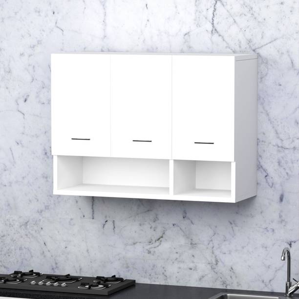 FunTree 3 Door Multipurpose Wall Mount Cabinet with Adjustable Shelf for Home & Kitchen Engineered Wood Kitchen Cabinet