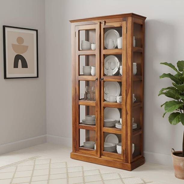 SONA ART & CRAFTS Vista Solid Sheesham Wood Crockery with 2 Door Storage Solid Wood Crockery Cabinet