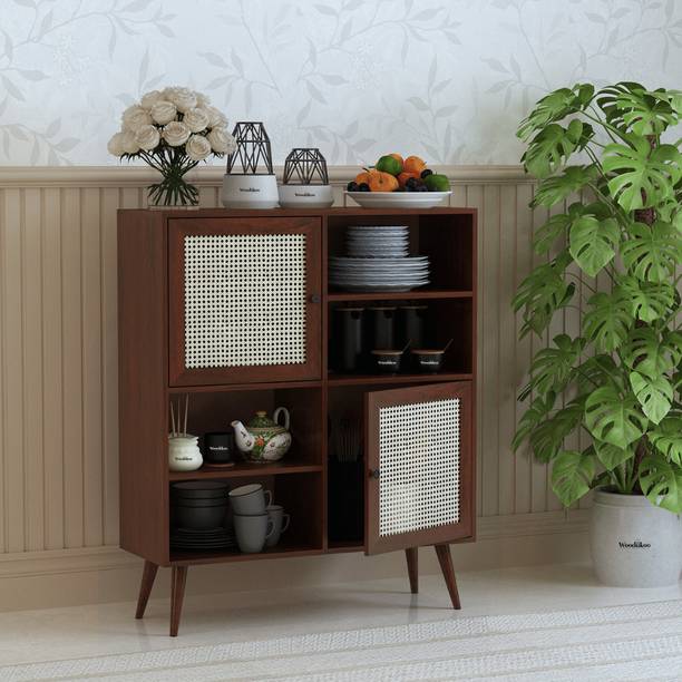 WOODUKOO Solstice Kitchen Storage Cabinet Solid Wood Crockery Cabinet