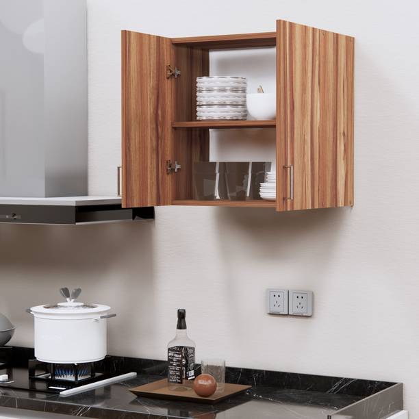 SPECIALITY PANELS Space-Saving Wall Hanging 2 Doors Cupboard with 3 Shelves, French Cleat Engineered Wood Kitchen Cabinet