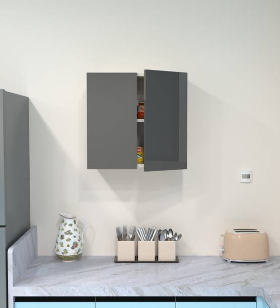 SPECIALITY PANELS 2 Door Mirror Glossy triple layered UV resistant handless shutter, French cleat Engineered Wood Crockery Cabinet