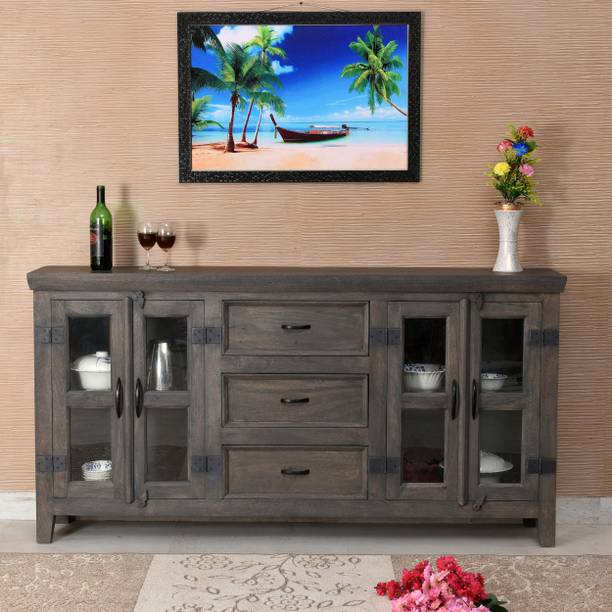 Deeke Collection Solid Wood Crockery Cabinet