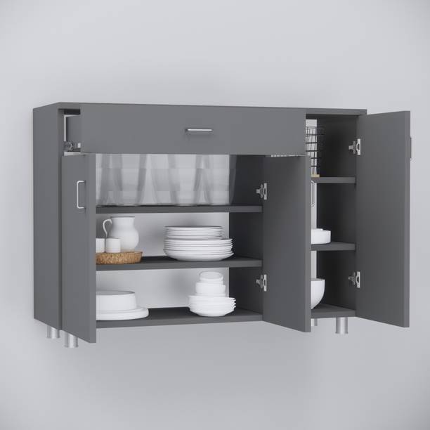 Flipkart Perfect Homes 3-Door with Spacious Drawer & Closed Storage with Free installation by Brand Engineered Wood Kitchen Cabinet