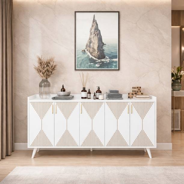 Flipkart Perfect Homes Multipurpose Modern Storage Cabinet Sideboard | Wooden Console for Living Room Engineered Wood Kitchen Cabinet