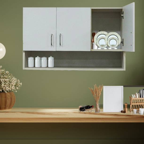 SPECIALITY PANELS 3 Doors Modular Wall Cabinet with Organizer Shelf & Termites Resistance Engineered Wood Kitchen Cabinet