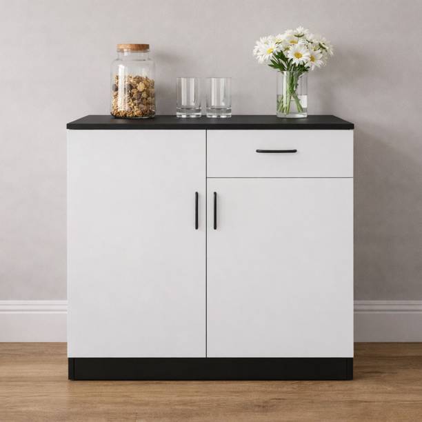 Home Full Remo 2 Door Wenge With White Engineered Wood Kitchen Cabinet