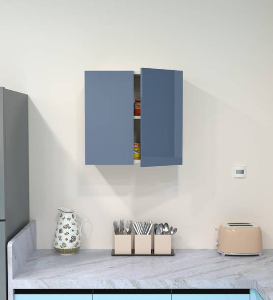 SPECIALITY PANELS 2 Door Mirror Glossy triple layered UV Resistant handless shutter, French cleat Engineered Wood Crockery Cabinet