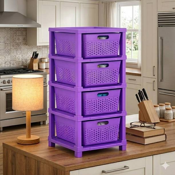 Vallaree 4 Layer Kitchen Cabinet Storage Organizer Multipurpose Plastic Kitchen Cabinet