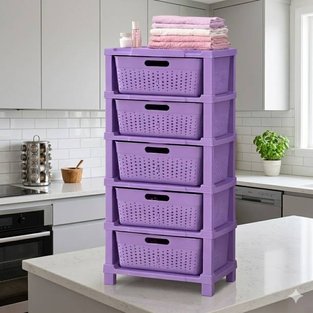 Vallaree 5 Layer Kitchen Cabinet Storage Organizer Multipurpose Plastic Kitchen Cabinet