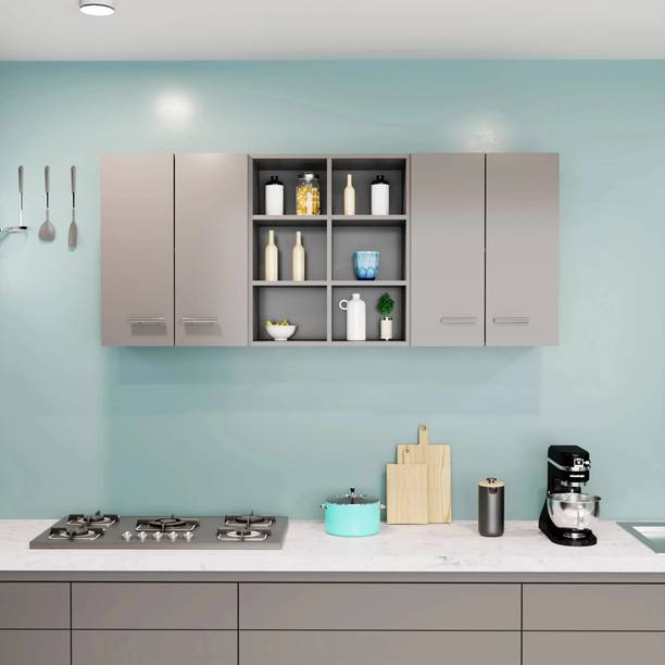 Divysa 4 Door with Mid Shelf Wall Mounted Kitchen Cabinet for Home Kitchen Engineered Wood Kitchen Cabinet